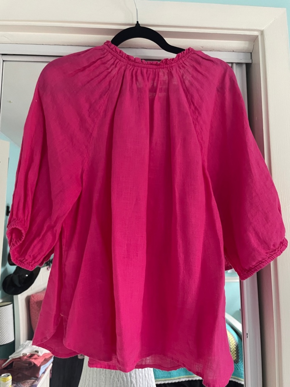 J. Jill Hot Pink Peasant Blouse - Picture 3 of 6